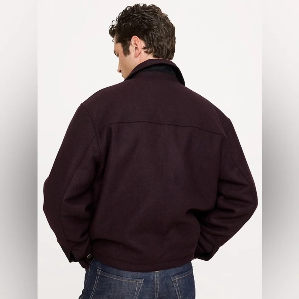 NWT! BANANA REPUBLIC MEN’S NAVY DOUBLE-FACED WOOL-BLEND UTILITY JACKET 🎺791185